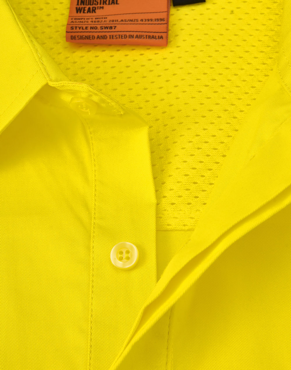 [SW87] Hi Vis Cool-Breeze Closed Front L/S Shirt (Perforated Tape)