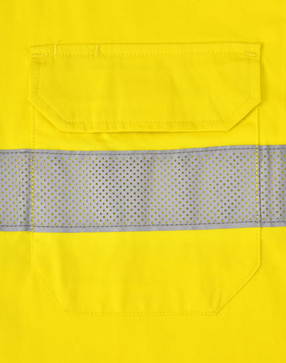 [SW87] Hi Vis Cool-Breeze Closed Front L/S Shirt (Perforated Tape)