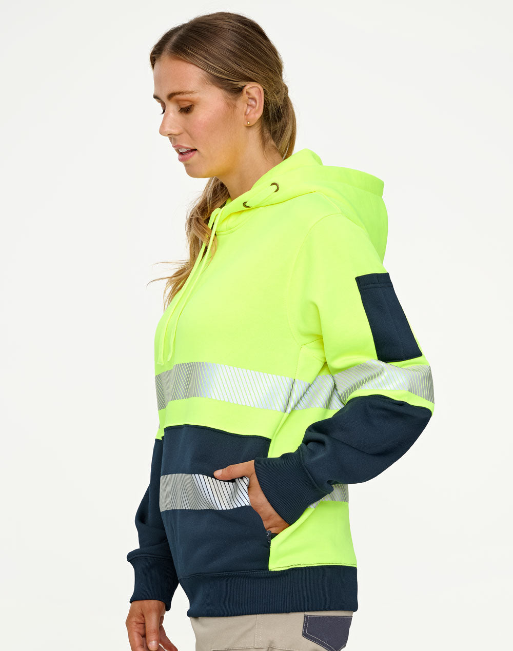 [SW88] Hi-Vis Two Tone Safety Hoodie With Segmented Tapes