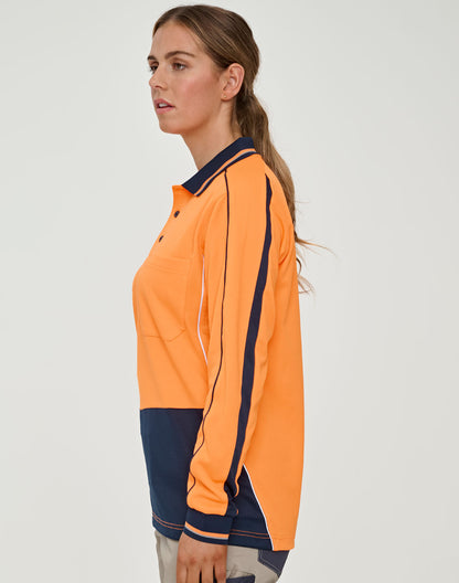 [SW90] Hi-Vis Sustainable Cool-Breeze Truedry Safety L/S Polo