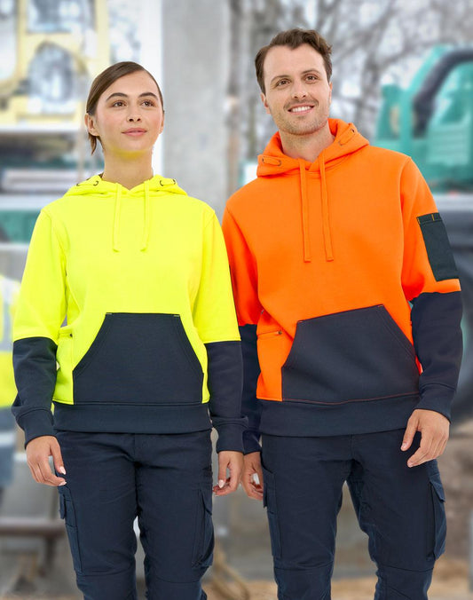 [SW91] Hi-Vis Two Tone Water Resistant Fleece Hoodie
