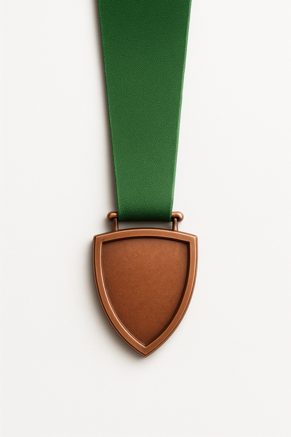 Shield Medal with Custom Centre and Ribbon - 50x63mm