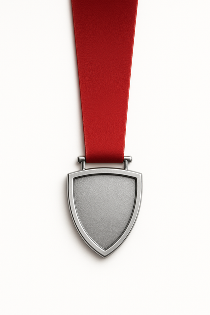 Shield Medal with Custom Centre and Ribbon - 50x63mm