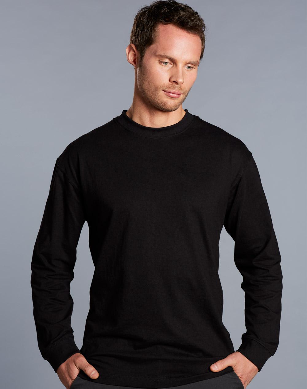 [TS02] mens cotton crew neck L/S tee