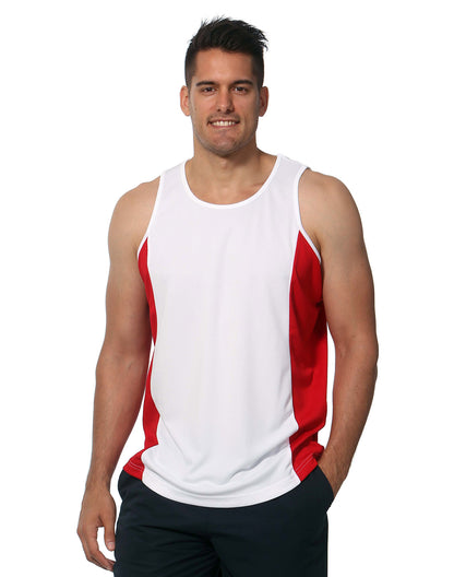 [TS19A] Men's Truedry Contrast Mesh Singlet