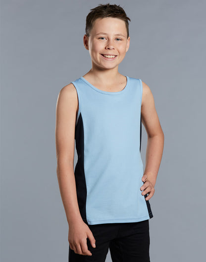 [TS19K] Kid's truedry contrast mesh singlet