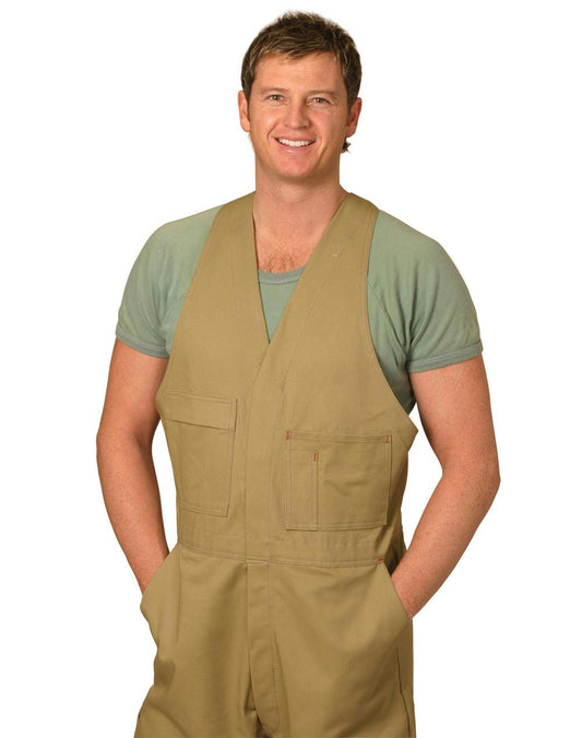 [WA02] Men's Cotton Drill Action Back Overall-Stout