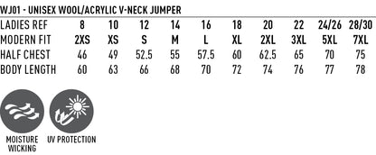 Unisex Wool / Acrylic V-Neck Jumper (YARRAWARRAH)