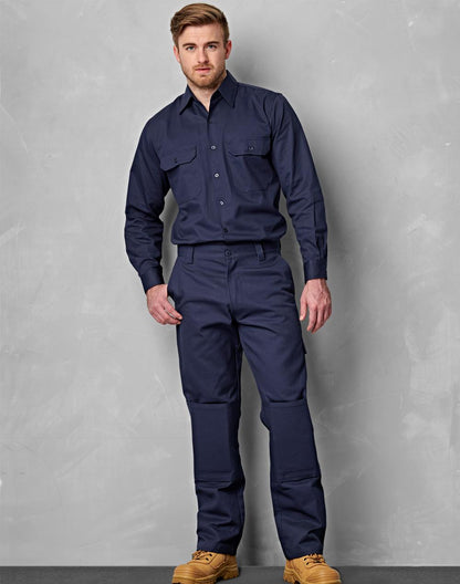 [WP03] Men's Cotton Drill Pre-shrunk Cargo Pants With Knee Pads
