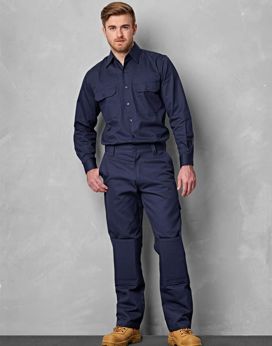 [WP03] Men's Cotton Drill Pre-shrunk Cargo Pants With Knee Pads