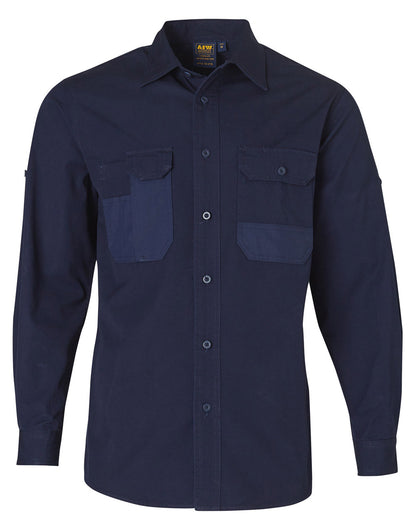 [WT06] Fine Duck Weave Dura-Wear Long Sleeve Work Shirt