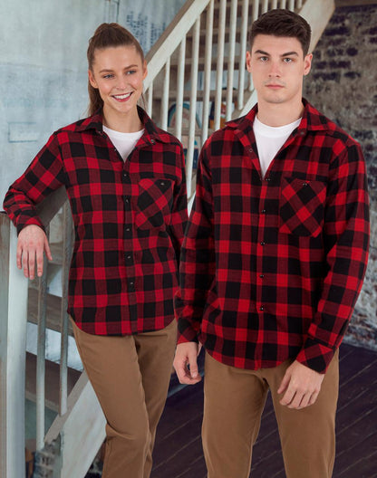 [WT11] Unisex Flannel Plaid Shirt