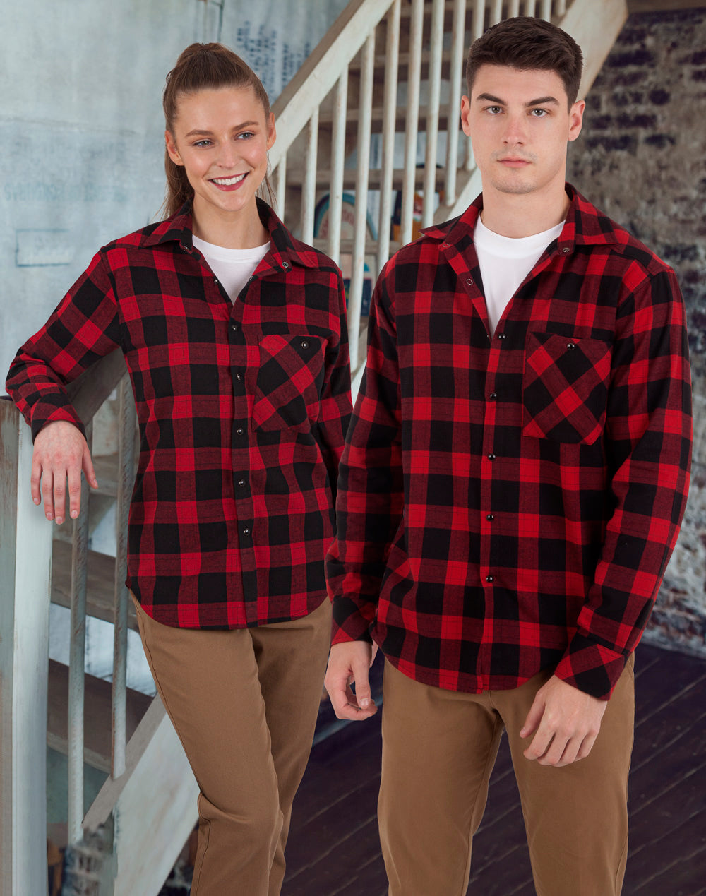 [WT11] Unisex Flannel Plaid Shirt