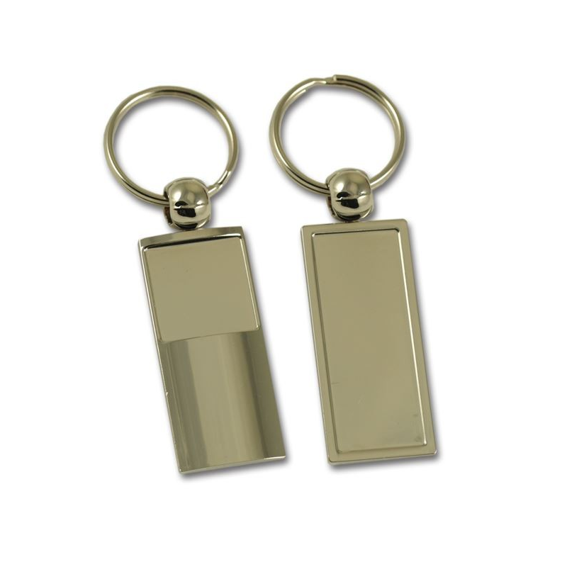 High end metal dealership / hotel keychain with Resin dome 2 sides