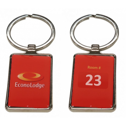Metal Key Tag 40x30mm - Resin dome both sides