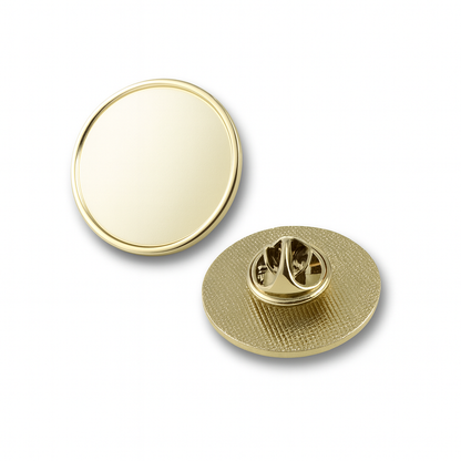 Round metal lapel pins with doming Doming